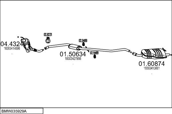 MTS BMW035929A018232 - Ispušni sistem www.molydon.hr
