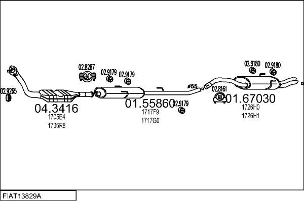 MTS FIAT13829A011852 - Ispušni sistem www.molydon.hr
