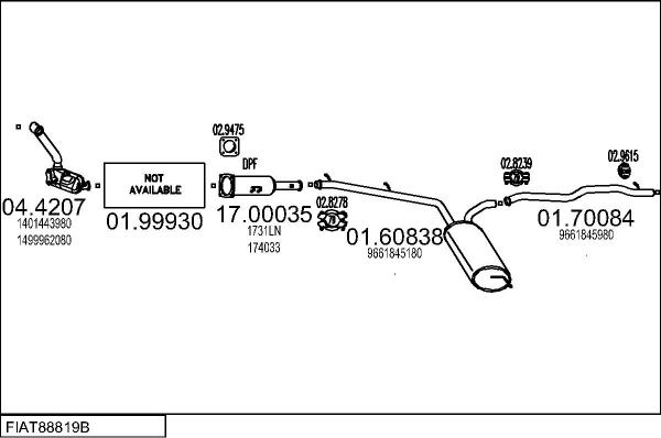 MTS FIAT88819B020084 - Ispušni sistem www.molydon.hr