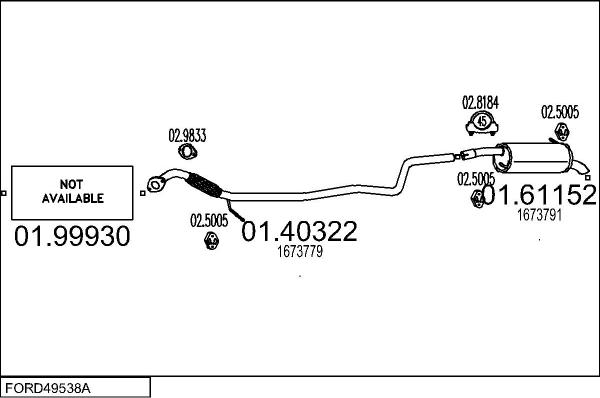MTS FORD49538A134492 - Ispušni sistem www.molydon.hr