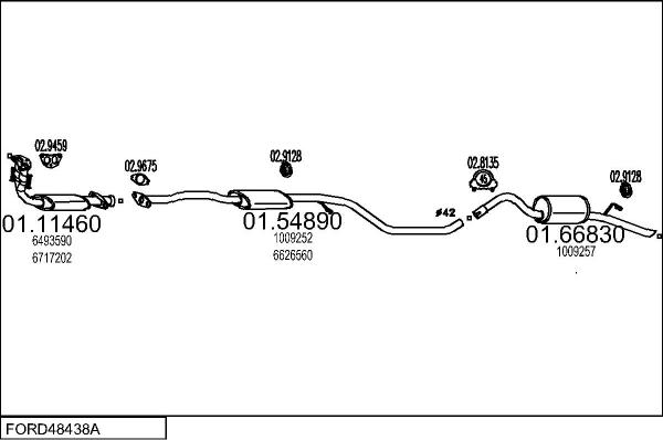 MTS FORD48438A014270 - Ispušni sistem www.molydon.hr