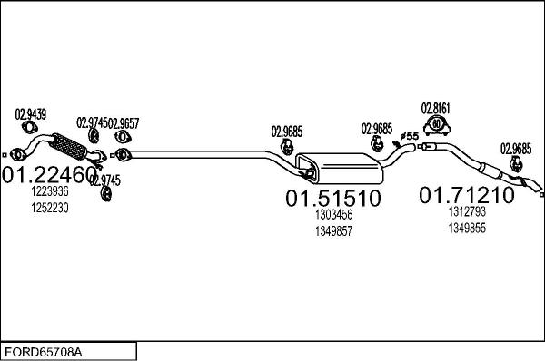 MTS FORD65708A010323 - Ispušni sistem www.molydon.hr