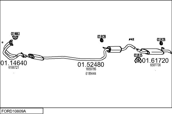 MTS FORD10809A001073 - Ispušni sistem www.molydon.hr