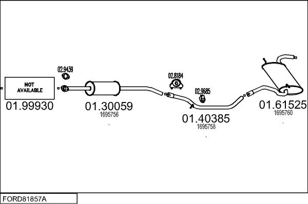 MTS FORD81857A117095 - Ispušni sistem www.molydon.hr