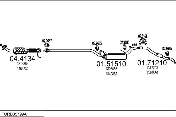 MTS FORD35799A018935 - Ispušni sistem www.molydon.hr
