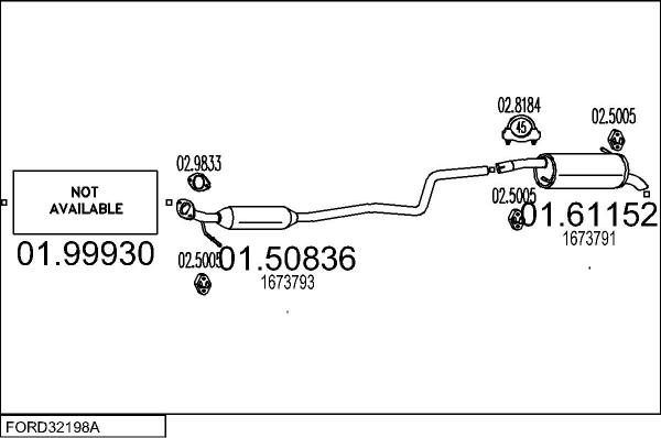 MTS FORD32198A134492 - Ispušni sistem www.molydon.hr