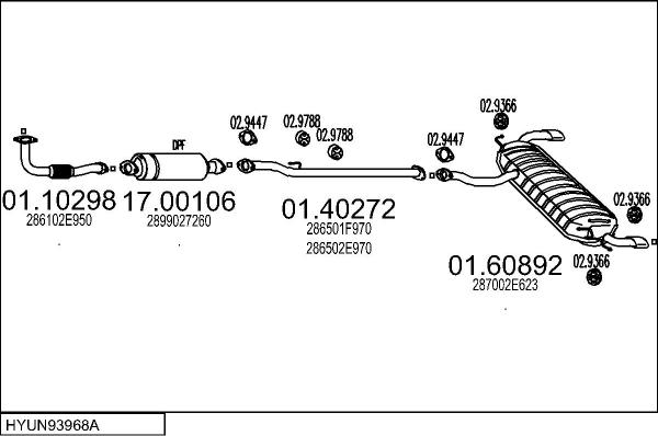 MTS HYUN93968A019623 - Ispušni sistem www.molydon.hr