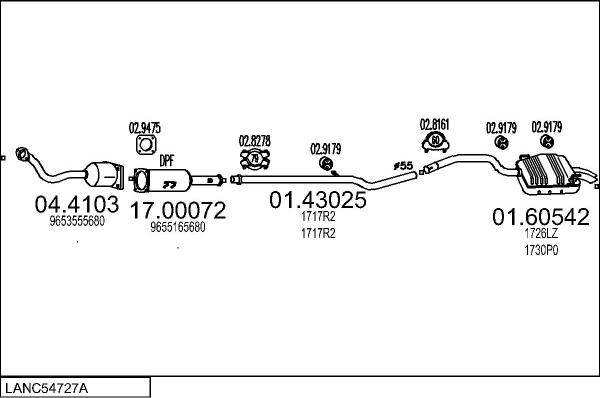 MTS LANC54727A005883 - Ispušni sistem www.molydon.hr