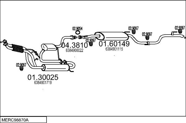 MTS MERC98870A008896 - Ispušni sistem www.molydon.hr