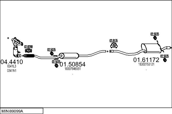 MTS MINI89099A022485 - Ispušni sistem www.molydon.hr