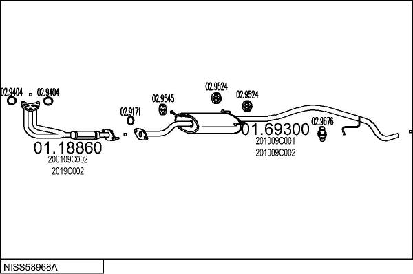 MTS NISS58968A009326 - Ispušni sistem www.molydon.hr