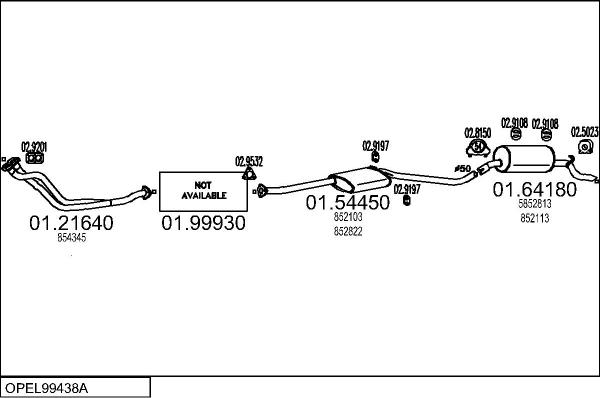 MTS OPEL99438A001232 - Ispušni sistem www.molydon.hr