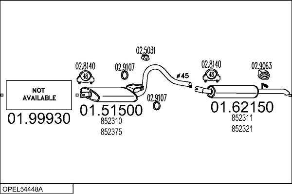 MTS OPEL54448A000666 - Ispušni sistem www.molydon.hr