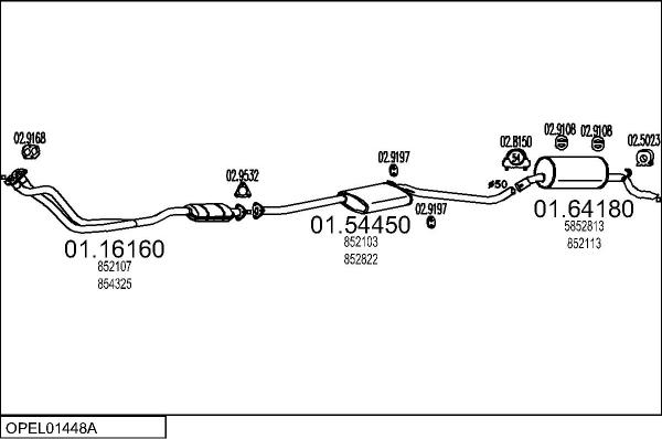 MTS OPEL01448A001222 - Ispušni sistem www.molydon.hr