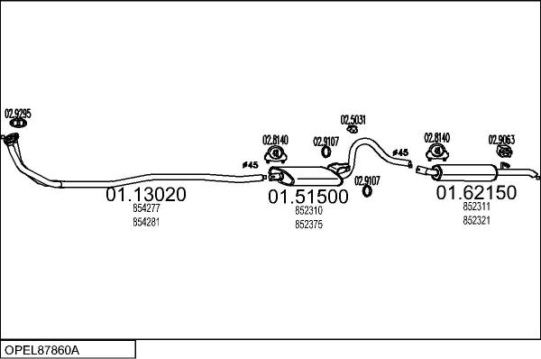 MTS OPEL87860A000659 - Ispušni sistem www.molydon.hr