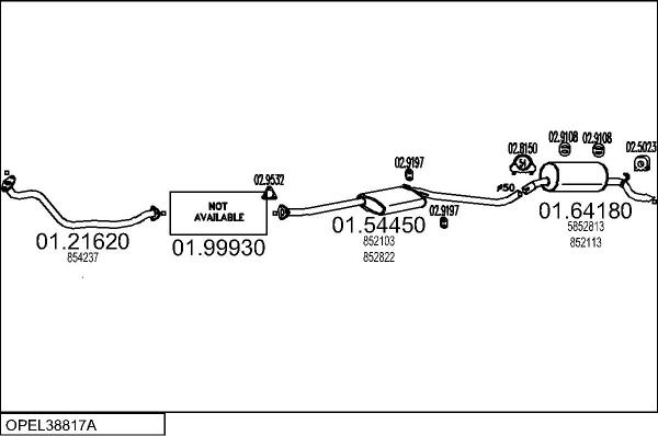 MTS OPEL38817A001220 - Ispušni sistem www.molydon.hr
