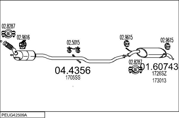 MTS PEUG42509A018010 - Ispušni sistem www.molydon.hr