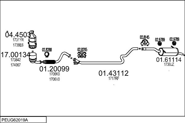 MTS PEUG62019A058890 - Ispušni sistem www.molydon.hr