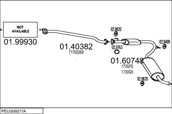MTS PEUG09277A019343 - Ispušni sistem www.molydon.hr