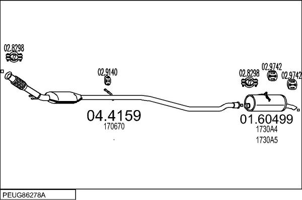 MTS PEUG86278A018498 - Ispušni sistem www.molydon.hr