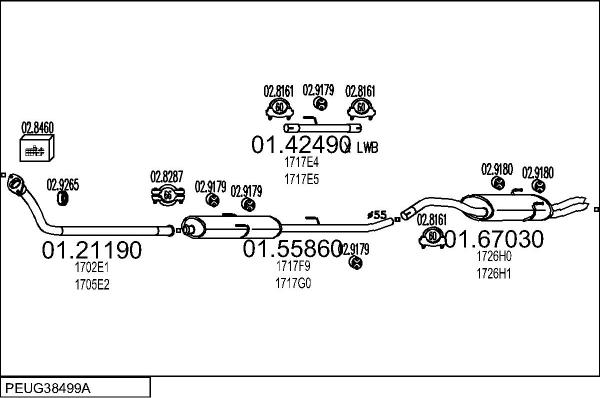 MTS PEUG38499A008226 - Ispušni sistem www.molydon.hr