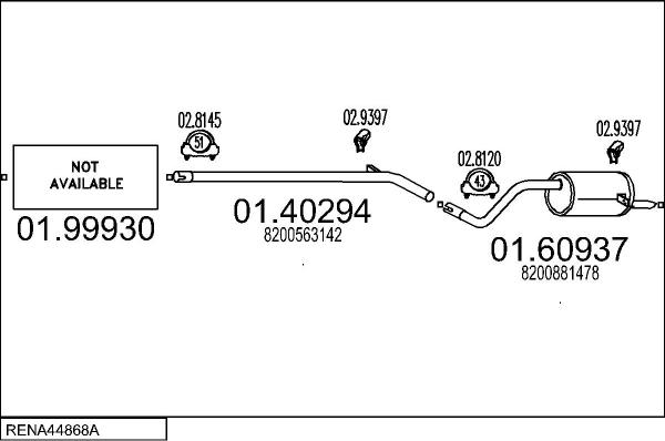 MTS RENA44868A129510 - Ispušni sistem www.molydon.hr