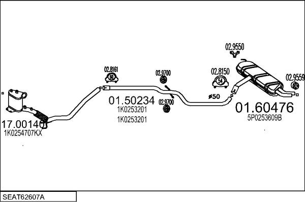 MTS SEAT62607A000756 - Ispušni sistem www.molydon.hr