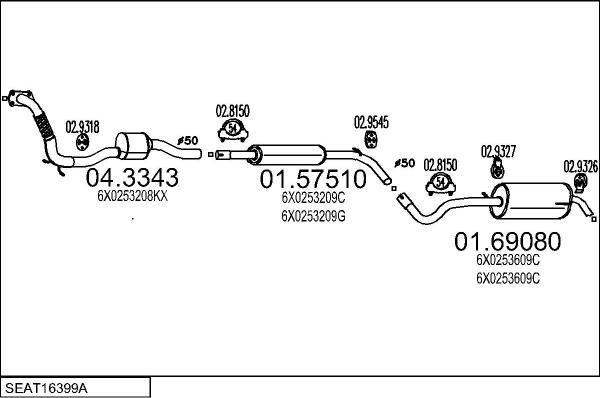MTS SEAT16399A014426 - Ispušni sistem www.molydon.hr