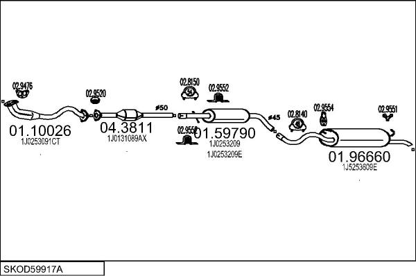 MTS SKOD59917A011629 - Ispušni sistem www.molydon.hr