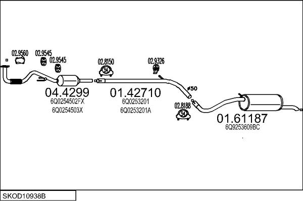 MTS SKOD10938B023168 - Ispušni sistem www.molydon.hr