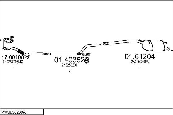 MTS VW0030289A017809 - Ispušni sistem www.molydon.hr