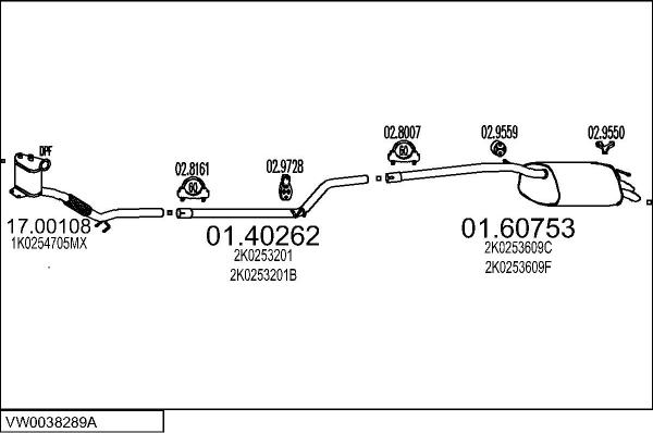 MTS VW0038289A017809 - Ispušni sistem www.molydon.hr
