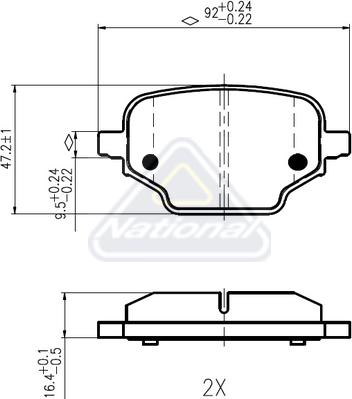 National NP3126 - Komplet Pločica, disk-kočnica www.molydon.hr