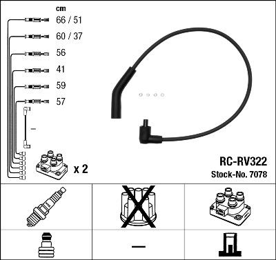 NGK 7078 - Set kablova za paljenje www.molydon.hr