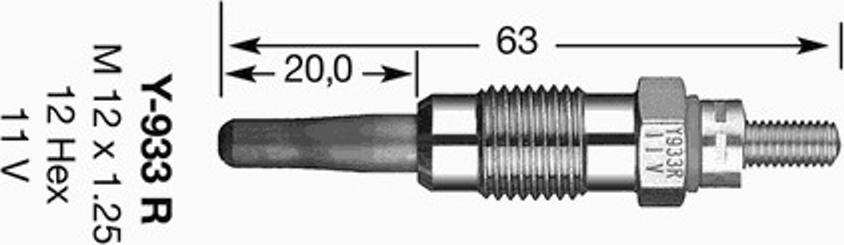 NGK Y-933R - Grijač za paljenje www.molydon.hr