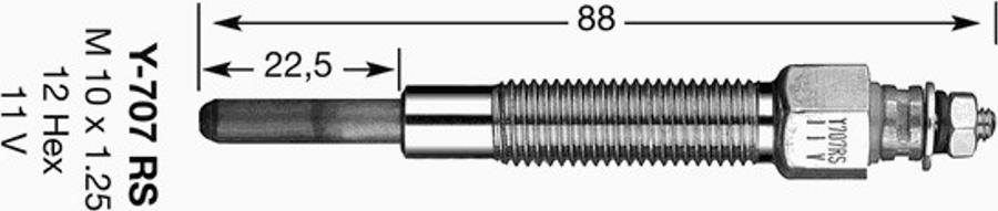 NGK Y-707RS - Grijač za paljenje www.molydon.hr