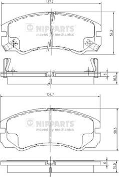 Nipparts J3609009 - Komplet Pločica, disk-kočnica www.molydon.hr