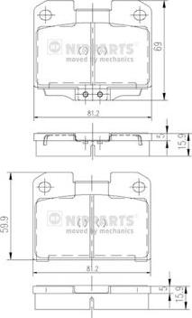 Nipparts J3615006 - Komplet Pločica, disk-kočnica www.molydon.hr