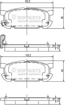 Nipparts J3613020 - Komplet Pločica, disk-kočnica www.molydon.hr