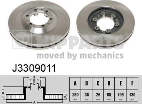 Nipparts J3309011 - Kočioni disk www.molydon.hr