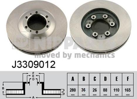 Nipparts J3309012 - Kočioni disk www.molydon.hr