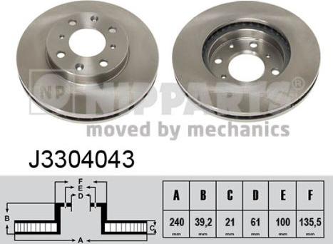 Nipparts J3304043 - Kočioni disk www.molydon.hr