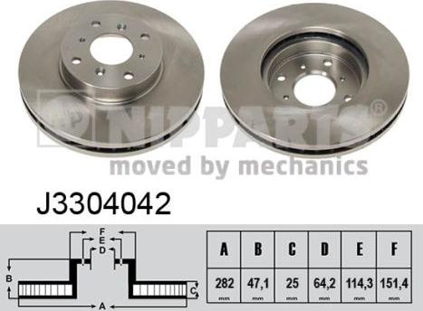 Nipparts J3304042 - Kočioni disk www.molydon.hr