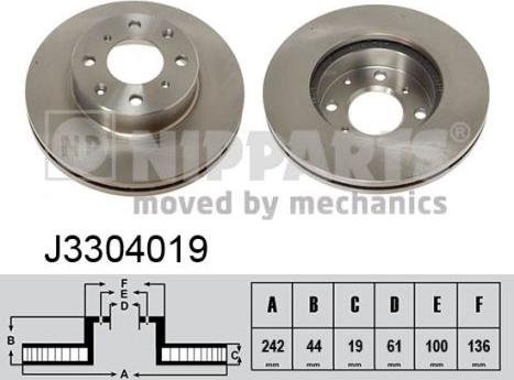 Nipparts J3304019 - Kočioni disk www.molydon.hr