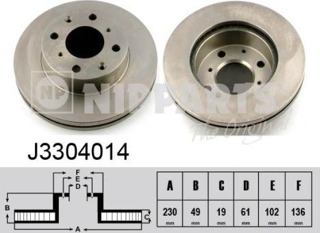 Nipparts J3304014 - Kočioni disk www.molydon.hr