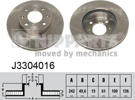 Nipparts J3304016 - Kočioni disk www.molydon.hr