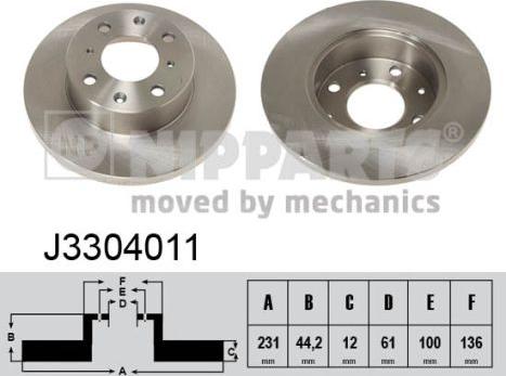 Nipparts J3304011 - Kočioni disk www.molydon.hr