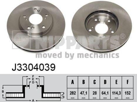 Nipparts J3304039 - Kočioni disk www.molydon.hr