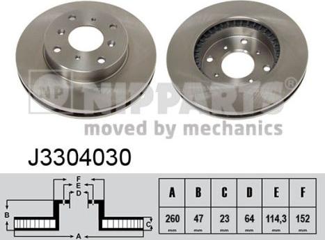 Nipparts J3304030 - Kočioni disk www.molydon.hr