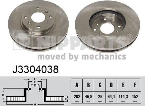 Nipparts J3304038 - Kočioni disk www.molydon.hr